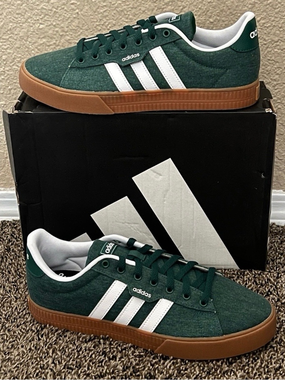 Adidas Men's Daily 3.0 Shoes IF7487 Green & Gum Color Size  -11